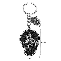 Lord Subramanya Swamy Peacock Charm Religious Grey Keychain for Men and Women-thumb1