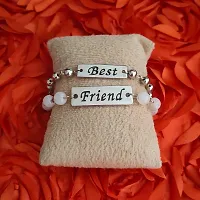 AFH Stylist Best friend White Onyx Crystal Beads Couple Bracelet With Lobster Clasp Adjustable Frendship band Gifiting For Boys And Girls-thumb1