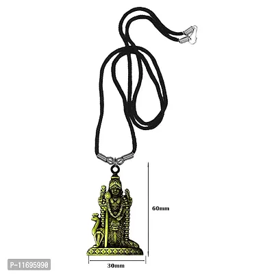 AFH South Indian Lord Murugan Kartikeya Tamil Om VEL Bronze Locket with Cord Chain Pendant-thumb2