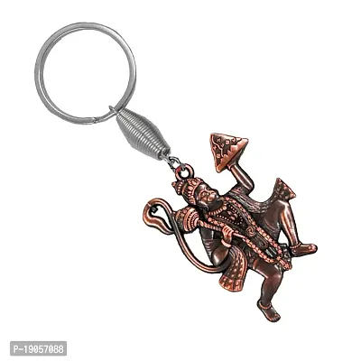 Flying Hanuman Sanjeevani Copper Metal keychain for Men and Women-thumb3