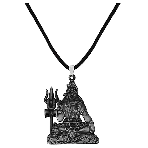 AFH Lord Shiv Mahadev Bholenath Locket With Cord Chain Pendant for Men and Women