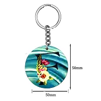 Alphabet Flower F Intial New Generation Love Charm Green Gift Keychain for Men and Women-thumb1