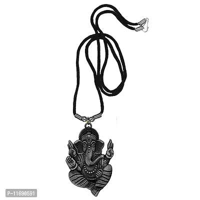 AFH Shiv Gauri Putra Ganesh Grey Copper Locket with Cord Chain Pendent for Men, Women