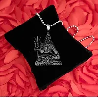 AFH Lord Shiv Mahadev Bholenath Grey Idol with Stainless Steel Chain D?cor Car Hanging Ornament-thumb2