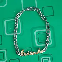 AFH Friends Forever Gifiting Decorative stainless steel link chained Yellow Friend Charm Bracelet For Boys And Girls-thumb3