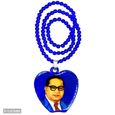 AFH Lord Buddha With Babasaheb Apple Shape Blue Bhim Mala Pendant Necklace Chain For Men And Women-thumb3