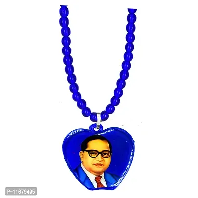 AFH Lord Buddha With Babasaheb Apple Shape Blue Bhim Mala Pendant Necklace Chain For Men And Women-thumb0