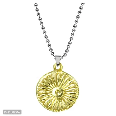 AFH Religious Buddhist Gold Locket With Stainless Steel Chain Pendant