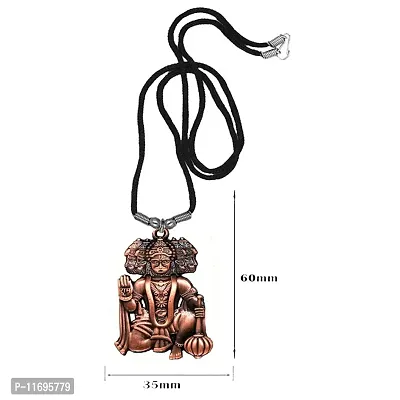 AFH Lord Panchamukhi Hanuman Copper Locket With Cord Chain Pendant for Men and Women-thumb2