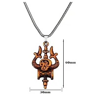 AFH Trishul Damaru Tamil Om Copper Locket with Snake Chain Pendant for Men and Women-thumb1