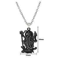 Goddess Maa Kali Mahakali Religious Grey Zinc Metal Pendnet Link Chain for Men,Women-thumb1