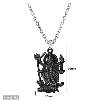 Goddess Maa Kali Mahakali Religious Grey Zinc Metal Pendnet Link Chain for Men,Women-thumb2