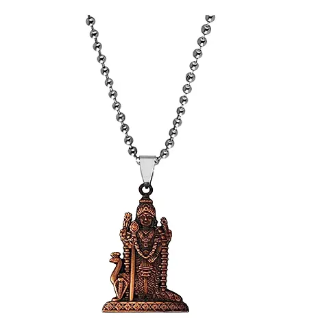 AFH South Indian Lord Murugan Kartikeya Tamil Om VEL locket with stainless Chain Pendant