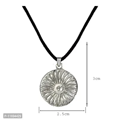 AFH Religious Buddhist Silver Locket With Cord Chain Pendant for Men and Women-thumb2