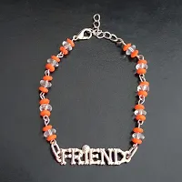 AFH Trendy New Best Friend Orange Silver Decorative Beads Decorative Frendship Gift Bracelet For Boys And Girls-thumb1