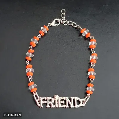 AFH Trendy New Best Friend Orange Silver Decorative Beads Decorative Frendship Gift Bracelet For Boys And Girls-thumb2