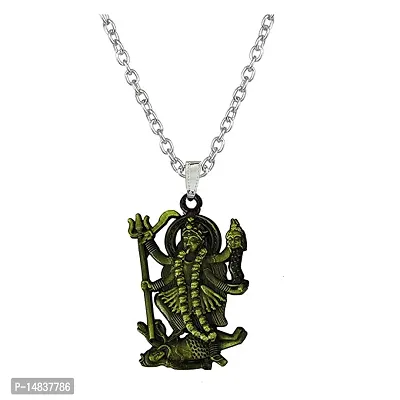 Goddess Maa Kali Mahakali Religious Bronze Zinc Metal Pendnet Link Chain for Men,Women