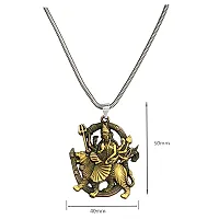 AFH Maa Durga Sherawali Mata Bronze Locket with Snake Chain Pendant for Men and Women-thumb1