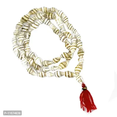 faynci Stone Divine shankh mala for Pooja, Health, Wealth, Protection, Prosperity and Success (White)-thumb0