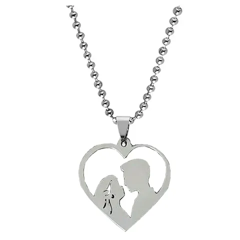 Love Couple in Heart Valentine Gift Stainless Pendant for Men and Women