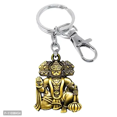 AFH Lord Panchamukhi Hanuman Bronze Labster Charm Keychain for Men and Women-thumb0