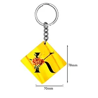 Alphabet K Flower Intial New Generation Love Charm Gift Yellow Keychain for Men and Women-thumb1