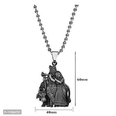 AFH Shri Radha Krishna Cow Grey Idol Religious Chain Pendant For Men,Women-thumb2