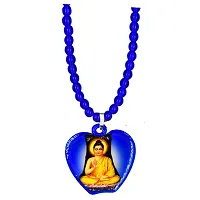 AFH Lord Buddha With Babasaheb Apple Shape Blue Bhim Mala Pendant Necklace Chain For Men And Women-thumb1