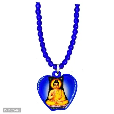 AFH Lord Buddha With Babasaheb Apple Shape Blue Bhim Mala Pendant Necklace Chain For Men And Women-thumb2