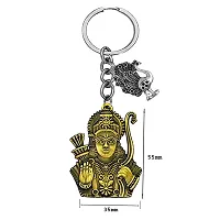 Lord Dhanurdhari Ram Lucky Peacock Charm Religious Bronze Keychain for Men and Women-thumb1