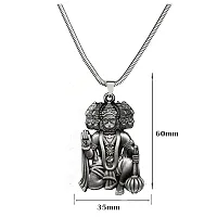 AFH Lord Panchmukhi Hanuman Grey Religious Locket with Snake Chain Pendant for Men and Women-thumb1