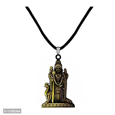 AFH South Indian Lord Murugan Kartikeya Tamil Om VEL Bronze locket with Cord Chain Pendant