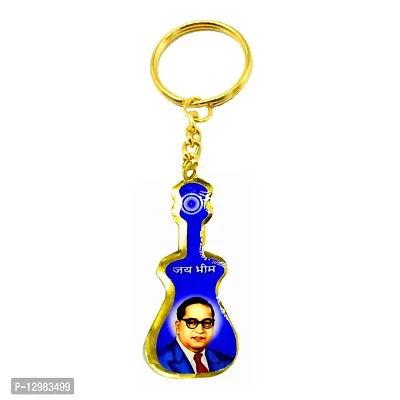 Babasaheb Ambedkar Jay Bhim Gitar Keychain for Gifiting and Good Luck-thumb0