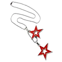 AFH Symbol of popularity Twin Star red pendent with Stainless Steel Chain for men, women-thumb1