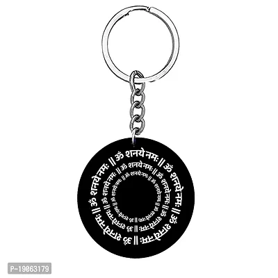 Shani Mantra Religious Shani Dosh Nivarak Keychain for Men and Women