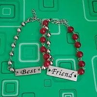 AFH Stylist Best friend Couple Red Onyx Crystal Beads Bracelet With Lobster Clasp Adjustable Frendship band Gifiting For Boys And Girls-thumb2