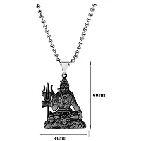 AFH Lord Shiv Mahadev Bholenath Grey Idol with Stainless Steel Chain D?cor Car Hanging Ornament-thumb1