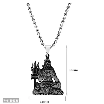 AFH Lord Shiv Mahadev Bholenath Grey Idol with Stainless Steel Chain D?cor Car Hanging Ornament-thumb2