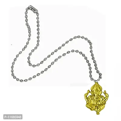 AFH Lord Ganesh gold plated pendent with Stainless Steel Chain for men, women-thumb2