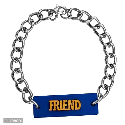 AFH Valuable Best Friends Gift Decorative Square Charm Blue Friend Love Bracelets For Boys And Girls-thumb0