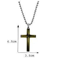 AFH Holy Jesus Christ Crucifix Cross Stainless Steel Bronze Pendant Chain Necklace For Unisex-thumb1