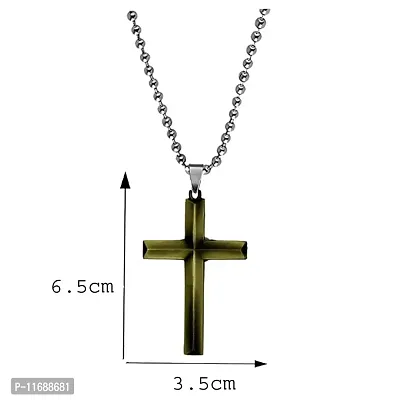 AFH Holy Jesus Christ Crucifix Cross Stainless Steel Bronze Pendant Chain Necklace For Unisex-thumb2