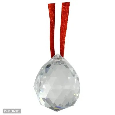 AFH Fengshui Clear Crystal Hanging Ball (3 x 3 cm) for Good Luck, Health, Wealth, Protection, Prosperity and Success