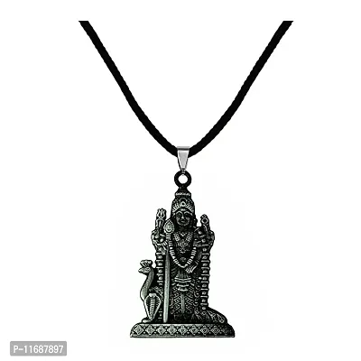 AFH South Indian Lord Murugan Kartikeya Tamil Om VEL Grey locket with Cord Chain Pendant