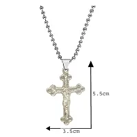 AFH Christmas Gift Lord Holy Jesus Cross With Stainless Steel Chain Silver Color Pendent For Men, Women-thumb1