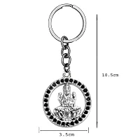 Goddess Saraswati Mata Decorative Black KeyChain for Gifting, Good Luck and Protection-thumb1