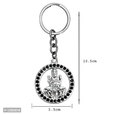 Goddess Saraswati Mata Decorative Black KeyChain for Gifting, Good Luck and Protection-thumb2