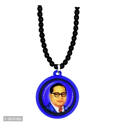 Lord Buddha With Babasaheb Black Bhim Mala Pendant Necklace Chain For Men And Women