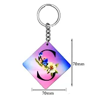 Alphabet S Flower Intial New Generation Love Charm Gift Keychain for Men and Women-thumb1