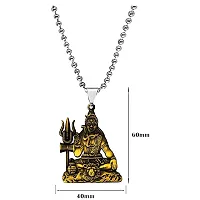 AFH Lord Shiv Mahadev Bholenath Bronze Idol with Stainless Steel Chain D?cor Car Hanging Ornament-thumb1